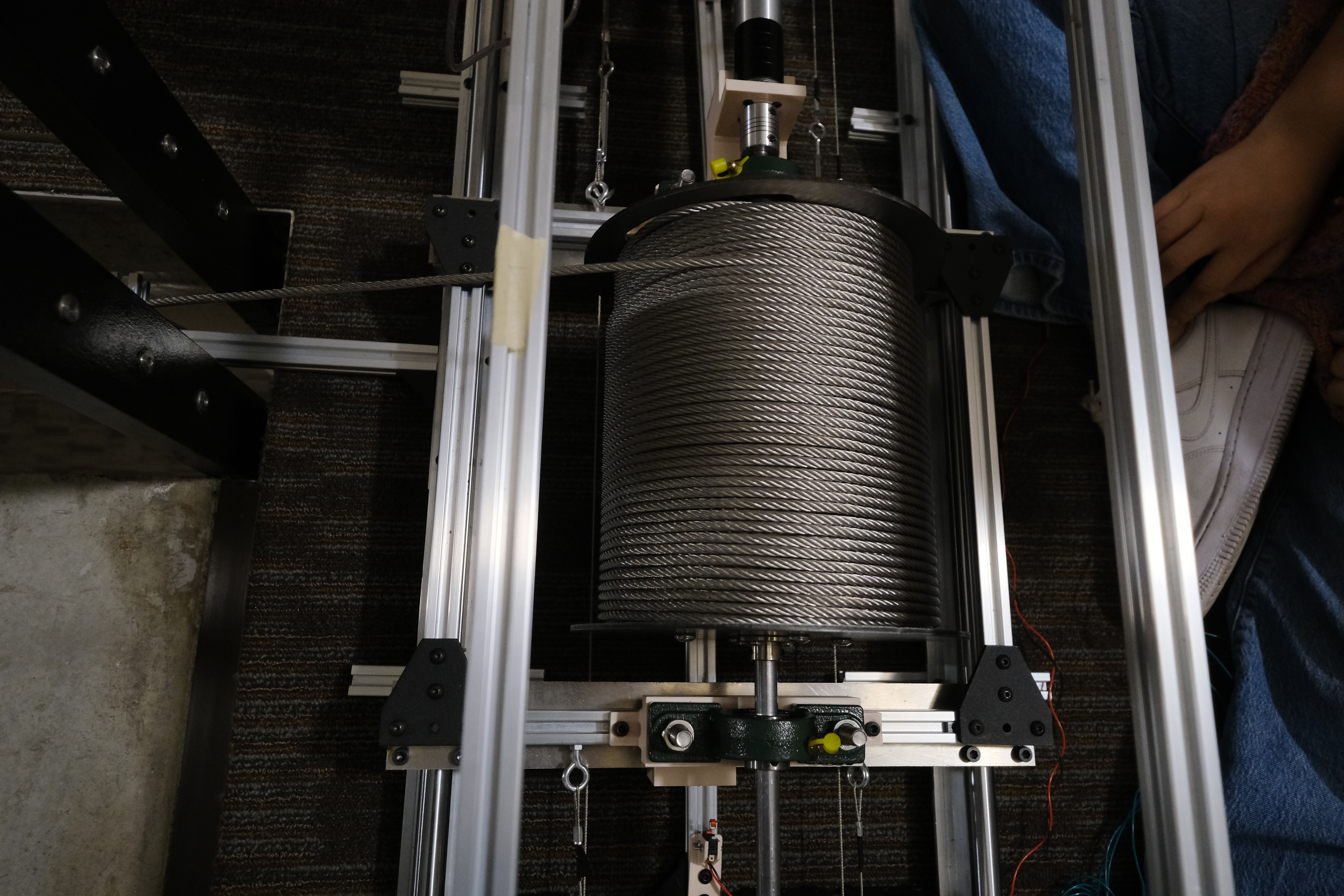 Prototype spooling hardware and cable path